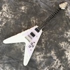 James Hetfield Flying V Electric Guitar Metallica Vintage White Fuk It Fast Ship