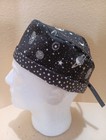 Deep Space Black Men s Skull chemo Surgical Scrub Hat cap Handmade