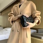 Max Mara Womens Double-breasted Belt Double-sided Woolen Cashmere Wool Coat