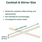 10000ct Purestalk 5mm Pha Cocktail Straws Stirrers Compostable Made In Usa