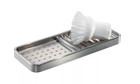 Soap Drainage Tray Kitchen Sink Sponge Holder Stainless Steel Shower