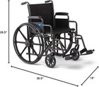 Medline Comfortable Folding Wheelchair With Swing-back Desk-length Arms