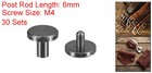 30pack Brass Chicago Screws  6x10mm Post Nail Stud Rivets For Craft Black