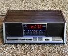 Vintage Spartus 0112-64 Am fm Stereo Clock Radio Wood Grain - Tested Working