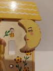 Vtg Irmi Wood Light Switch Plate Cover Nursery Rhymes Handpainted Yellow Moon