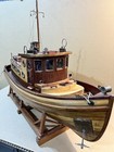 Amazing Large 29    Steam Tugboat Handcrafted Wooden Model Folk Art Ship Tug Boat