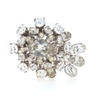 Eisenberg Earrings   Brooch Set - Cluster Halo Pin   Non-pierced Screw-on Studs