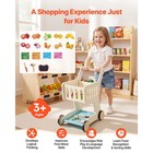 Shopping Cart For Kids  Wooden  Toy Shopping Cart With Extra Storage
