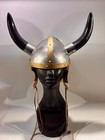 Viking Helmet Horns Medieval Armor Warrior Steel Costume Knight Cosplay Hallowee
