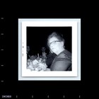 Old Vintage Square Photo Men Woman Glasses Sitting At Dinner Table 1963