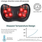 Shiatsu Neck   Back Massager With Heat Deep Kneading Massage Pillow For Shoulder