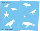 Joanie Stencil Prim Crow Black Bird Country Folk Art Home Diy Craft Art Signs