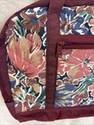 Windsor Wood Project Pack Bag Organizer Cross Stitch Maroon Floral Quilted Euc