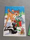 4- Vintage Disney Christmas Cards Donald Duck W drum Bambie Goofy Minnie Mouse