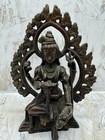 Antique Bronze Hindu Goddess Statue Of The Deity Shiva Seated