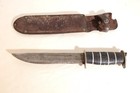Ww 2 Invader Knife   With Leather Sheath 4 Spacers In Handle Good Used Condition