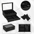 10 Slots Watch Case Solid Wood Jewelry Storage Display Box With Glass Lid Gift