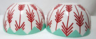 Coton Colors Timber Bowl Set 2 Trees Christmas Ceramic 3  X 5  Red Green White