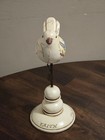 Vintage-style Hand Carved And Hand Painted Wooden Bird Figure With Metal Leaves 