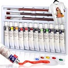  Fabric Paint Set 12 Colors - Waterproof Permanent Textile Painting Kit For 