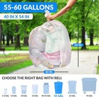 Trash Bags  150 Count Bulk   Made In Usa - Clear Heavy Duty 55 Gallon