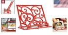 Charming Vintage Cookbook Stand  Sturdy Red Cast Iron For Kitchen Or Tablet Use