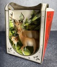 Vintage Plastic Deer Family - Buck  Doe  Fawn - Rare In Box Christmas Decoration