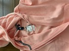 Adidas Women s Pink Full Zip Hoodie M Cotton Blend Logo Striped Eb3824
