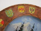 Handcarved Wooden Zell Am See At Salzburg Austria Plate With 10 Coat Of Arms