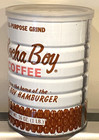 Full Vintage Sealed 1960s Bob s Big Boy Mocha Boy Coffee Can 1 Pound Not Keywind