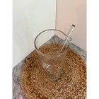 Vintage Clear Blown Glass Mcm Cocktail Pitcher With Teardrop Stirrer