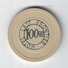 Rare Last Frontier  Club 21   100 Casino Chip  Die-cut Metal  Lv  Nv 1944 New