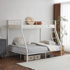 Twin Over Full Metal Bunk Bed Frame Kids Bedroom Furniture With Ladder   Guard