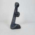 African Haitian Inspired Mother   Child Figurine Sculpture Carved Soapstone 6 5 