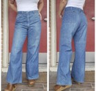 Vintage 70 s Lee Denim Pants Flare Bottom Sz 36 Talon Zip Made In Usa