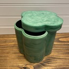 Large Vintage Bakelite Green Box   Container With Lid  Velvet Lining