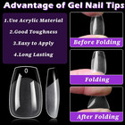 360pc Short Coffin Nail Tips Clear Fake Nails  Coffin Gel Nail Tips Full Cover A