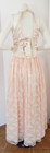 Vtg Scott Mcclintock Pink Formal Corset Bodice Long Tolle Maxi Dress Size 4