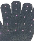 Black Ab Rhinestones Elementary Size Children Gloves 