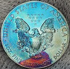 2017 American Silver Eagle 1 Oz  999 Fine Silver Coin Uncirculated Rainbow Toned