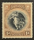 Travelstamps  1921 Barbados Scott Stamps Scott  151 Victory Issue 1d Mint Mogh
