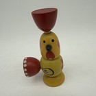 Vintage Russian Folk Art Wooden Rooster chicken Toy