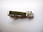 Vintage Tie Bar Clip  Interesting Modernist Design Silver Tone