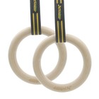 Xfitness Wood Gymnastic Rings With Enhanced Flexible Buckles   Durable Straps