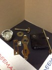 Antique 1929 Glass Door Knob Set Mortise Lock Complete Trim Set- Germany