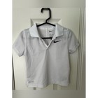 Nike White Dri-fit Polo With Black Swoosh - Kids