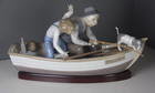 Lladro Fishing With Gramps 5215 Boat Figurine W  Base Read 