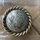 Western Conchos 1 Inch 4 Item Lot Silver Round Brass Rope Twist Flower New