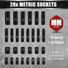 55pcs 1 4  Drive Deep And Shallow Impact Socket Set  Cr-v  Sae   Metric  6 Point