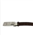 Ping Brown Crocodile Pattern Leather Golf Belt Metal Buckle Size 38